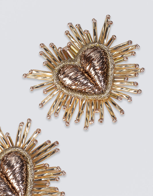 Sparkle Heart Earrings - Gold