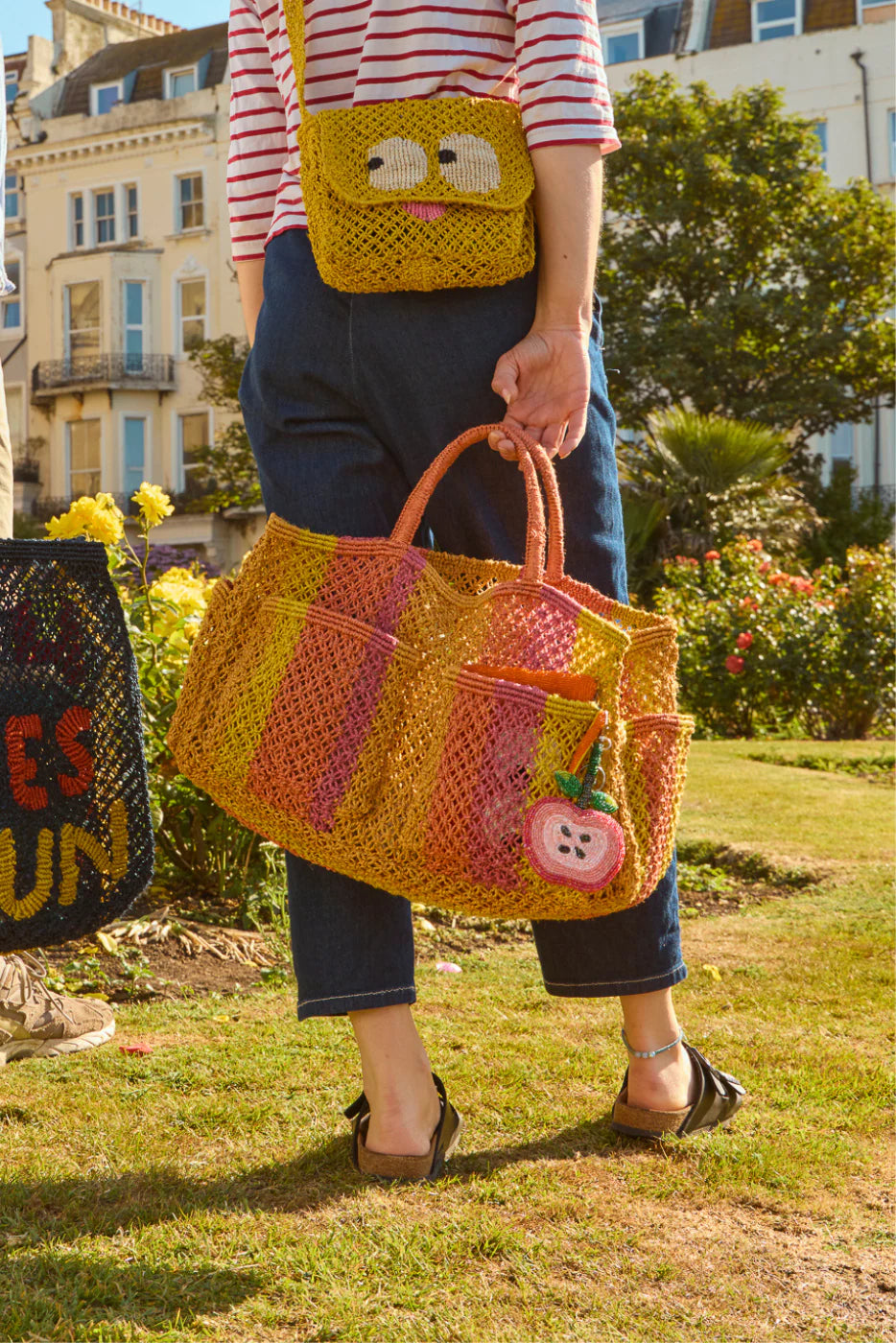 The Jackson Jute Tote Bag Henry - Sunday Rasberry