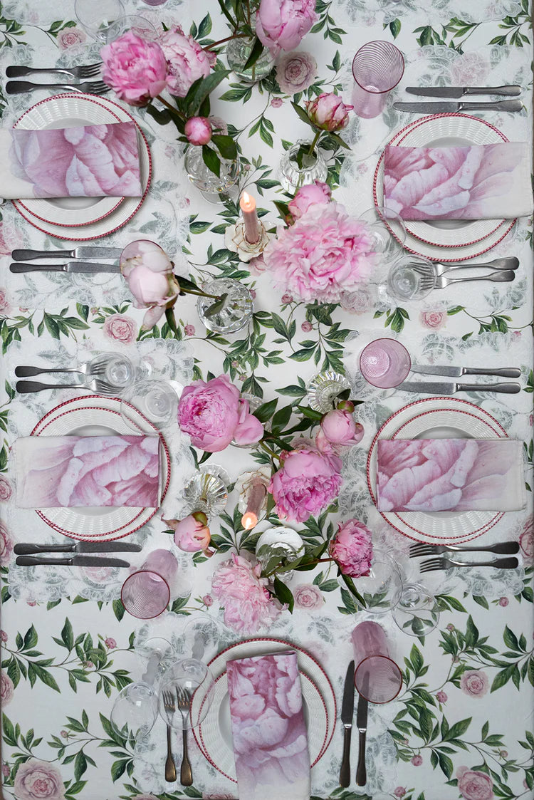Trailing Peony Linen Napkin