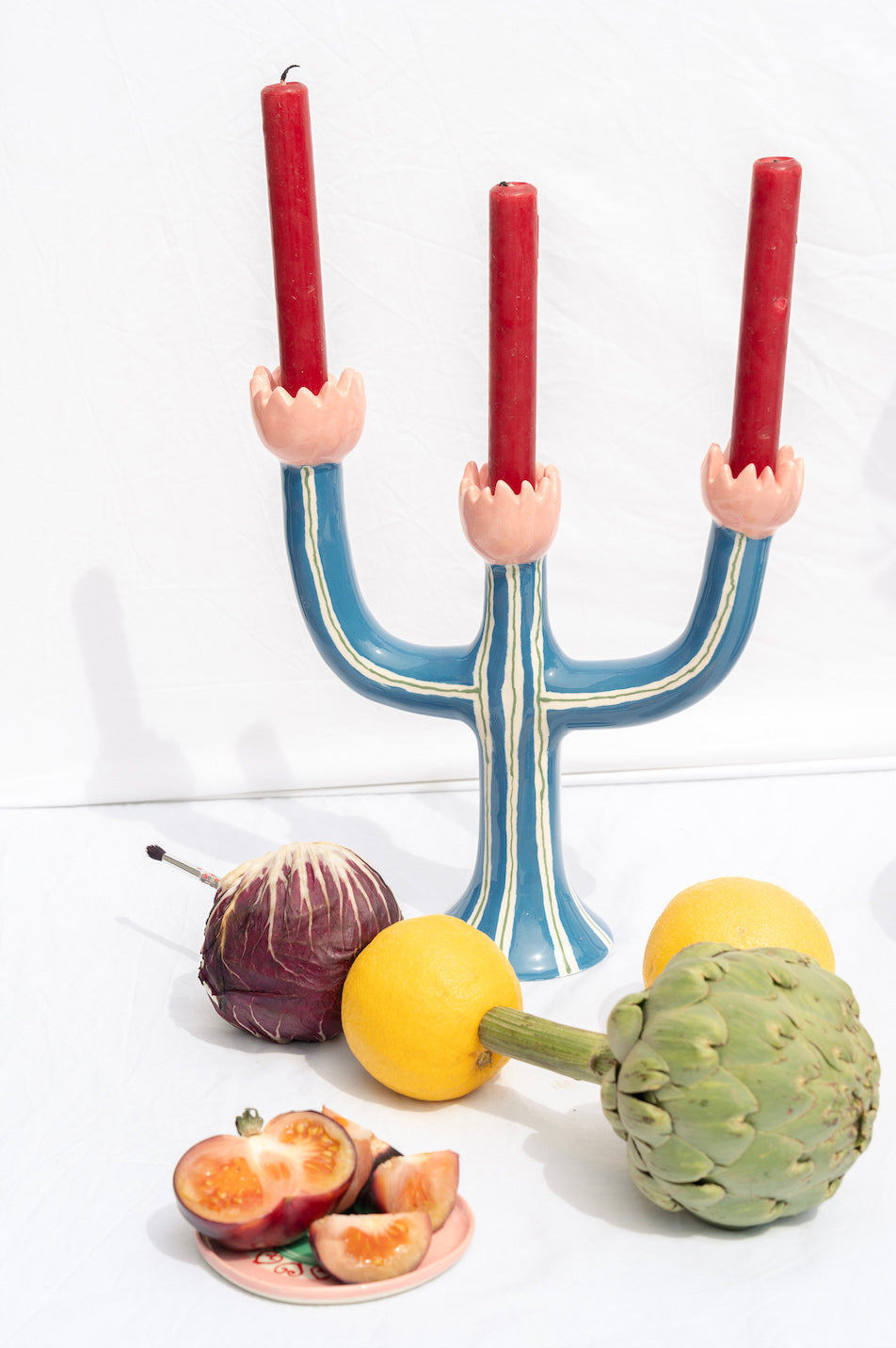 Blue Tulip Candle Holder