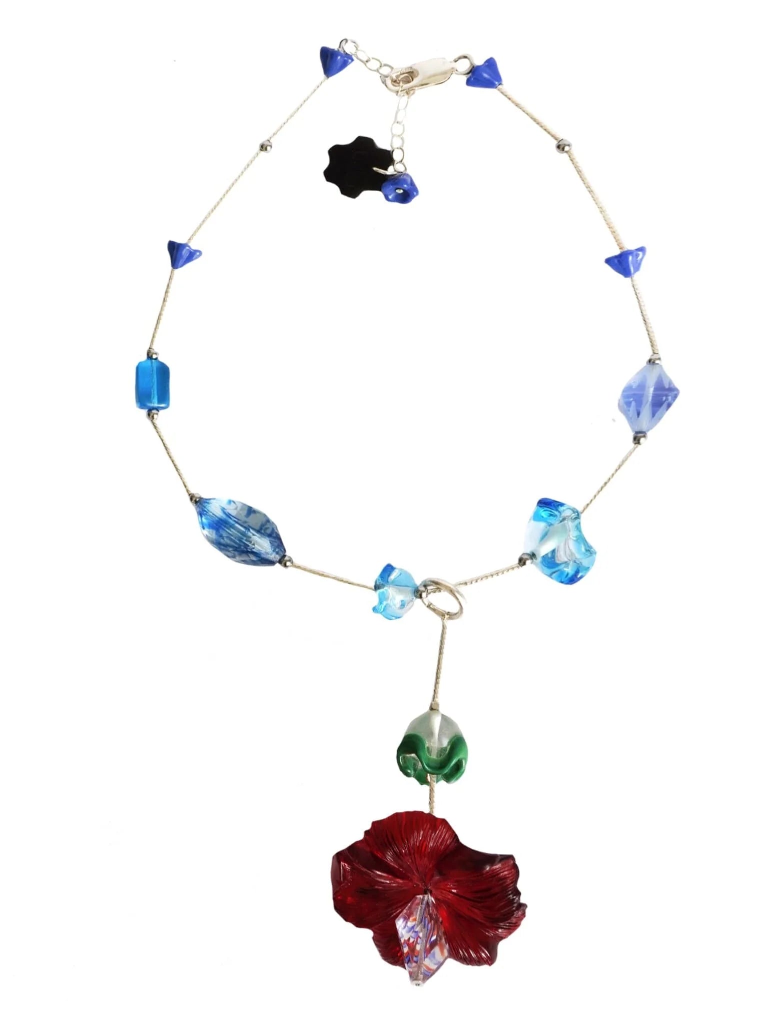 Camelia Rouge Necklace with Charm