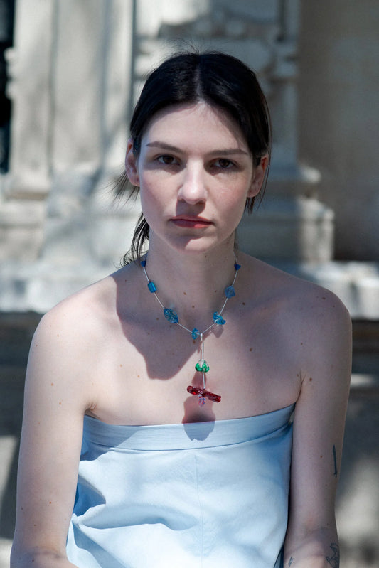 Camelia Rouge Necklace with Charm