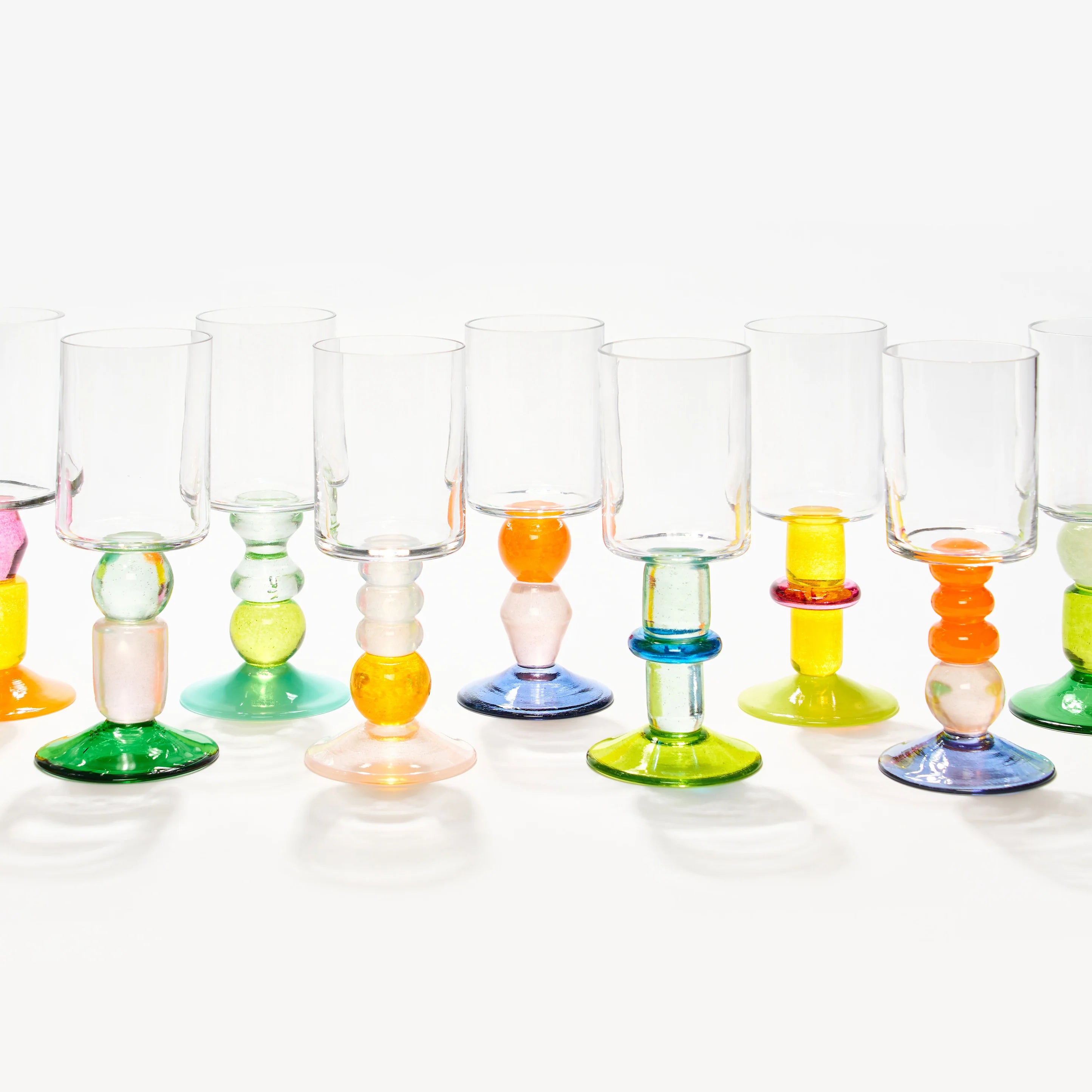 Miami Wine Glass Pink & Green