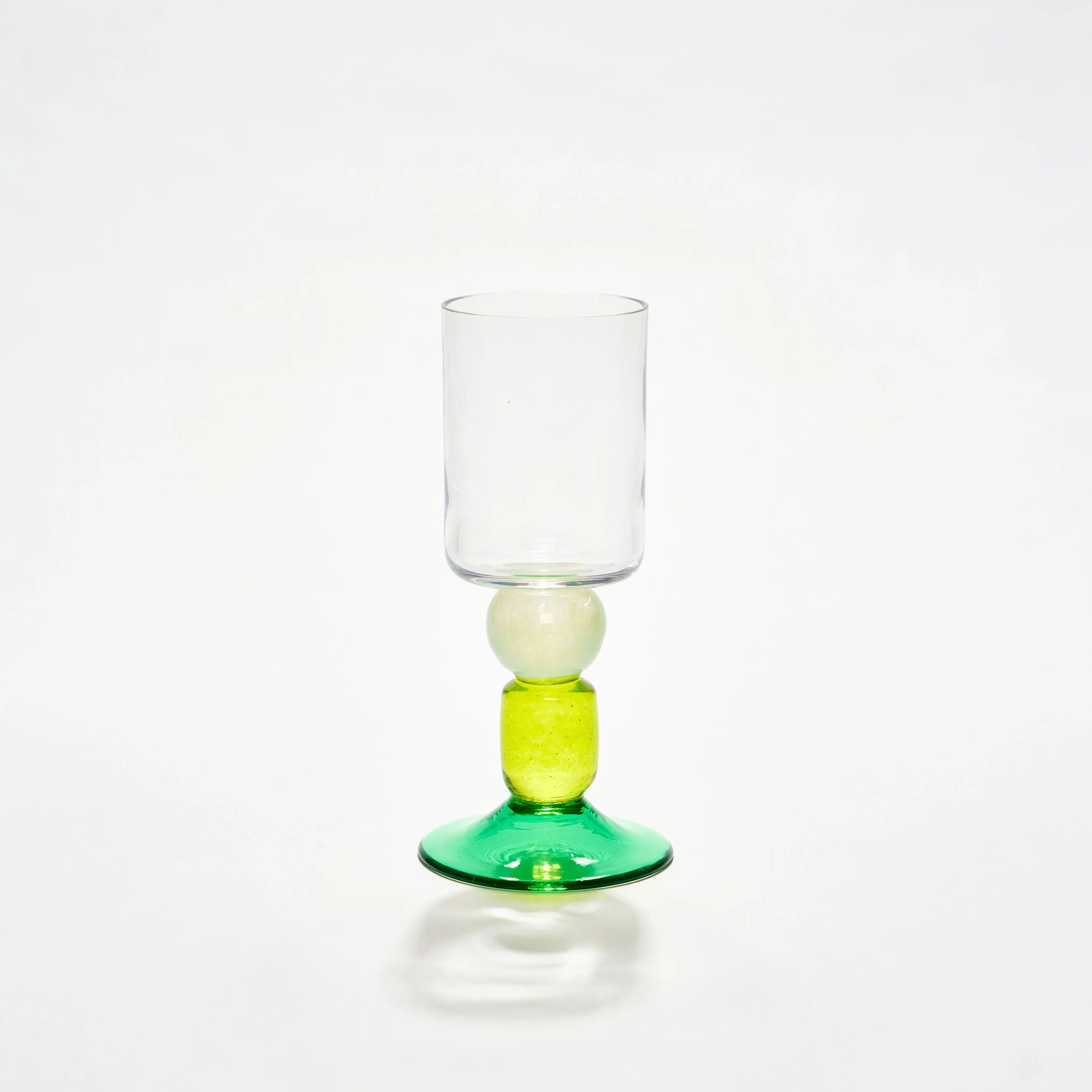 Miami Wine Glass Yellow & Green