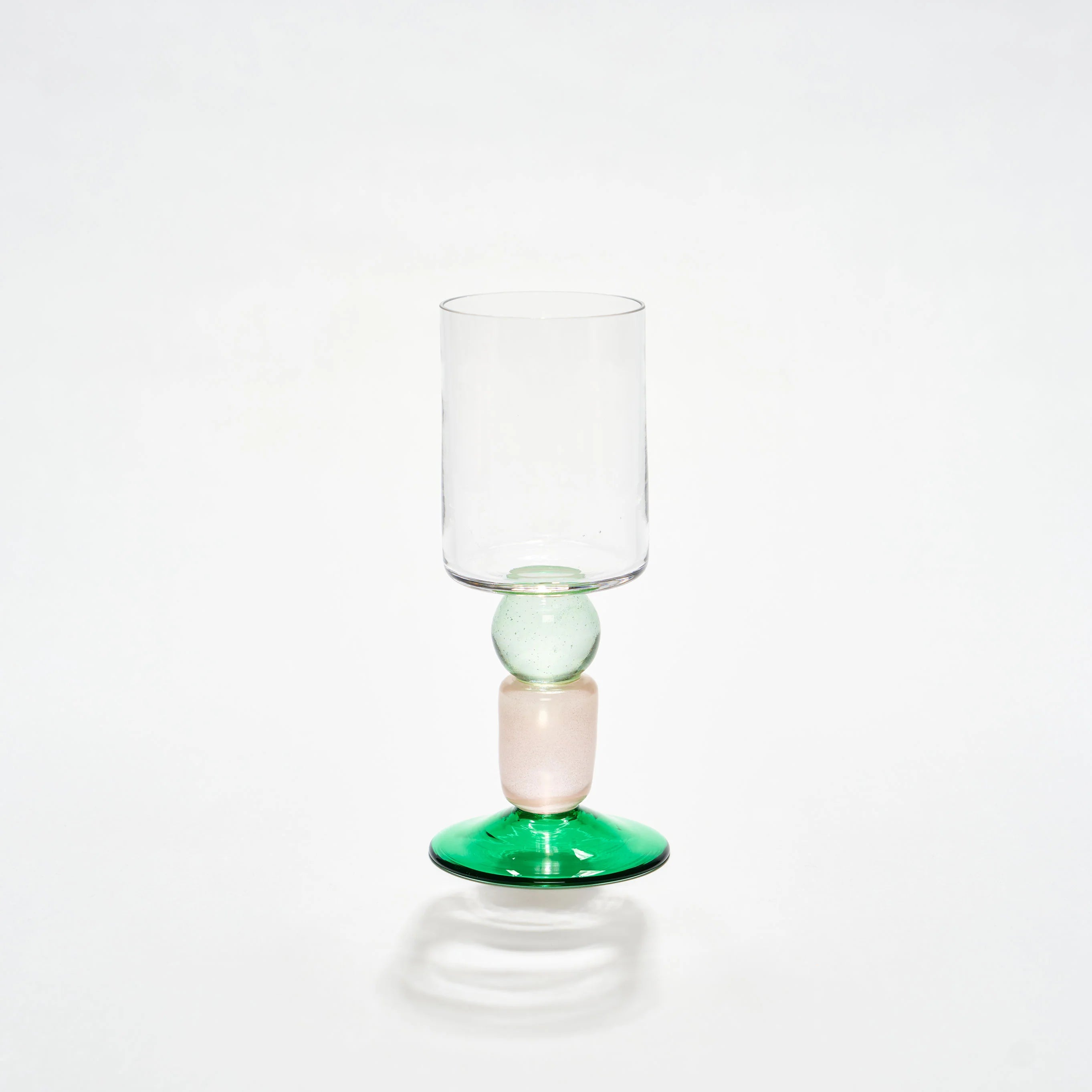 Miami Wine Glass Pink & Green