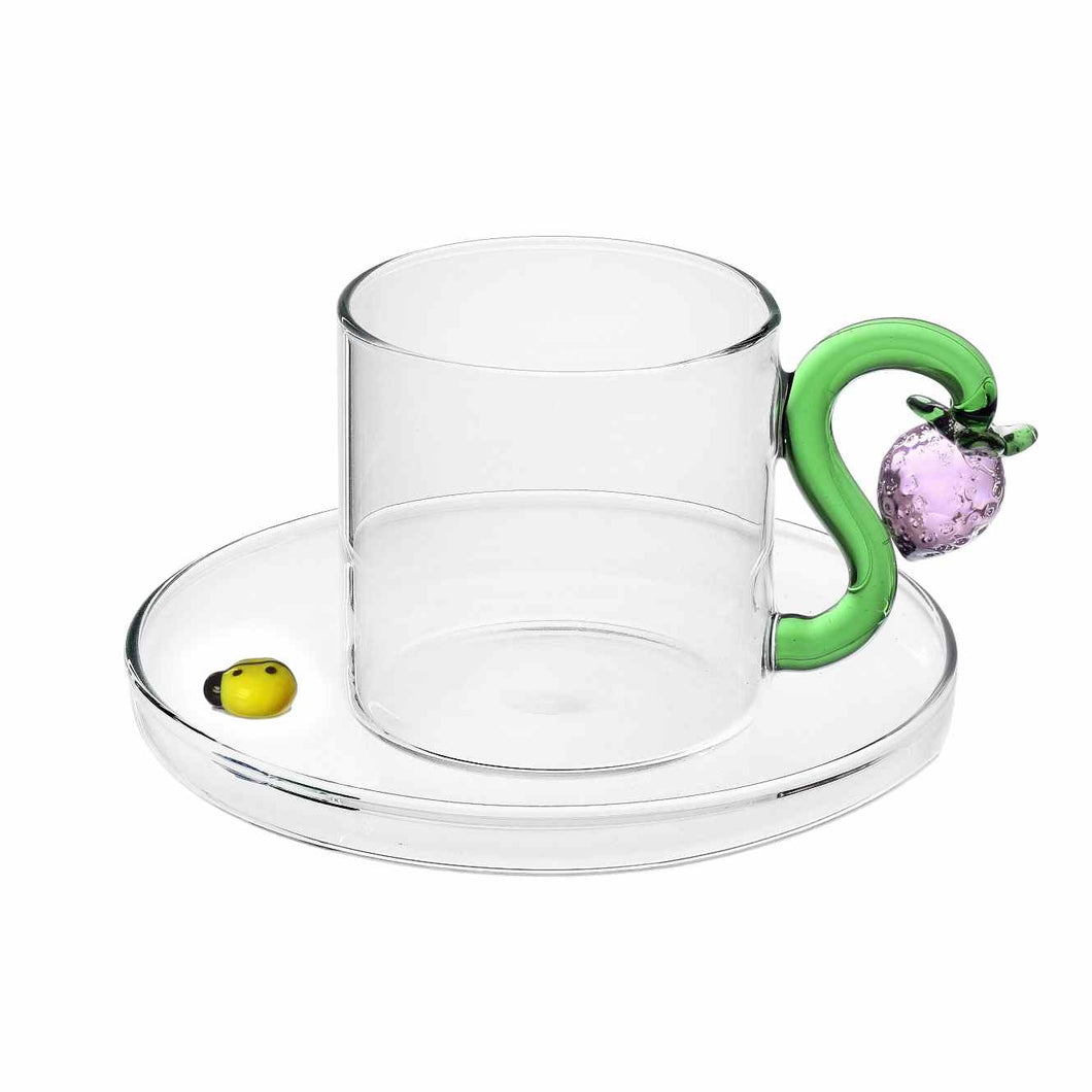 Ichendorf Glass Coffee Cup w/ Strawberry