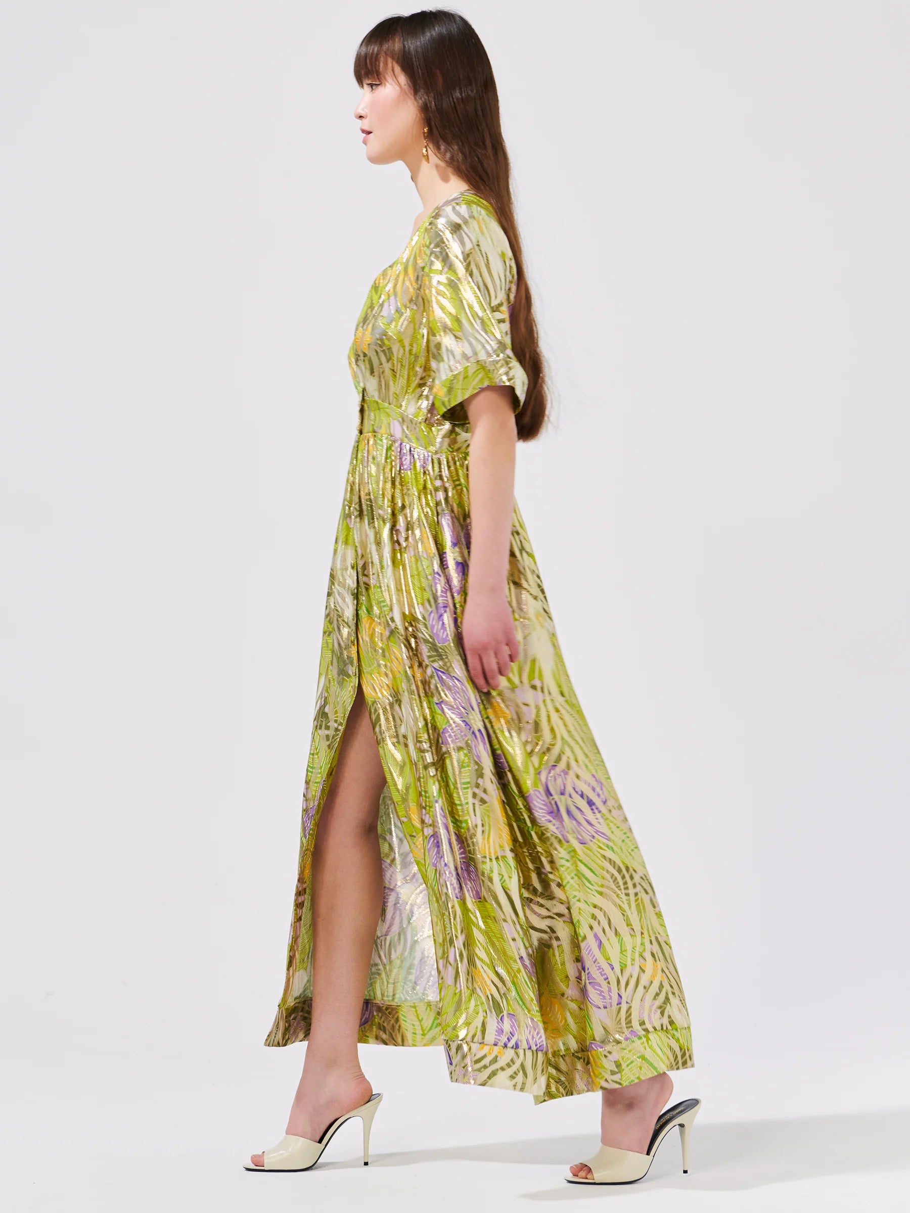 Hayley Menzies Tropical Hibiscus Silk Maxi Dress