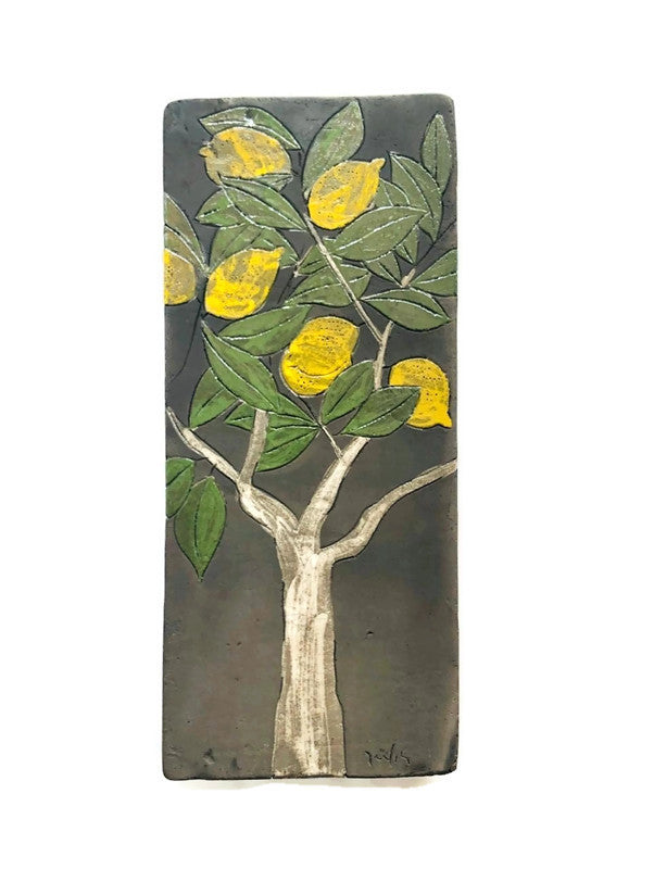 Ceramic Panel Black Lemon Tree - Medium