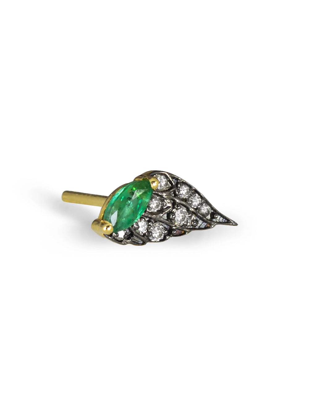 Fourmi Jewelry Emerald Diamond Wing Earring