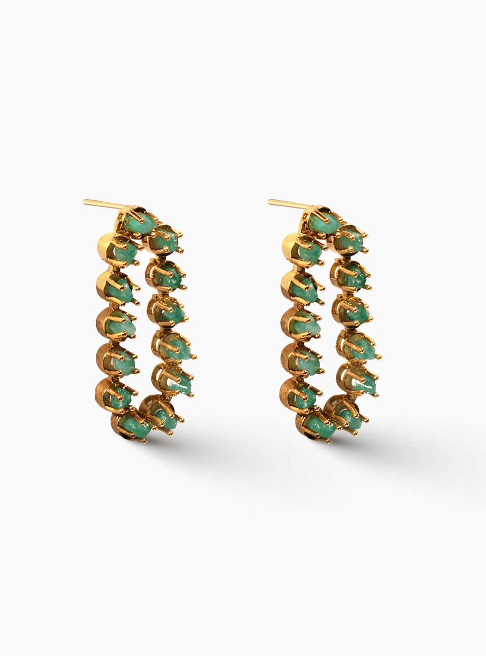 Arete Redondo Tennis Emerald Earrings