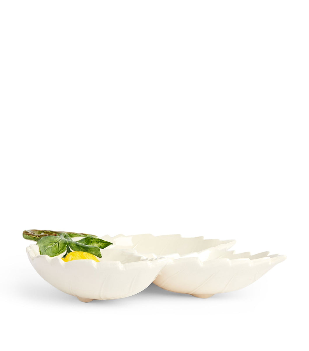 Les Ottomans Lemon Porcelain 3 Leaf Platter