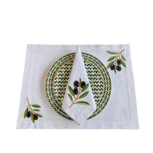 Load image into Gallery viewer, Olive Branch Napkin - White
