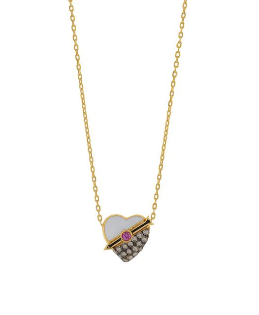 J by Boghossian Mini Sienna Heart Necklace - Brown Diamonds