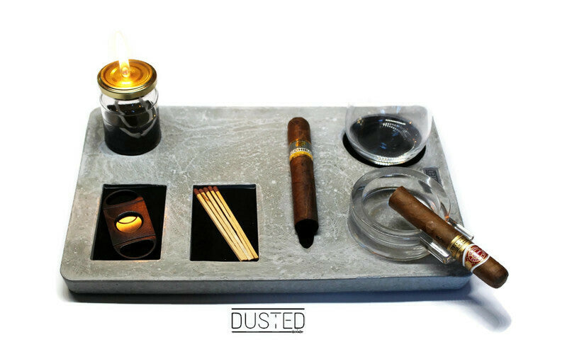 Dusted Arts Cigar Tray - Concrete