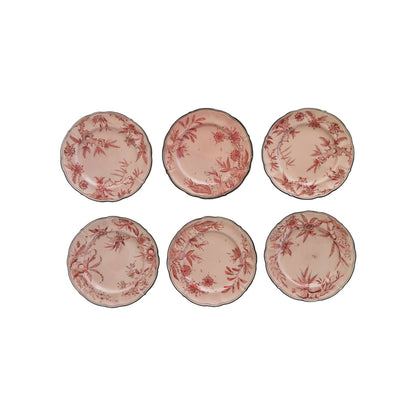 Pink Rocaille Dessert Plates - Set of 6