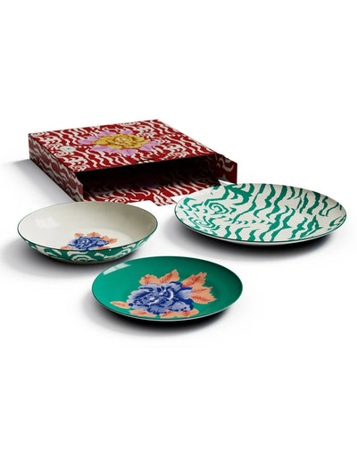 Indian Tiger Gold Porcelain Plates Set of 3 - Veronese