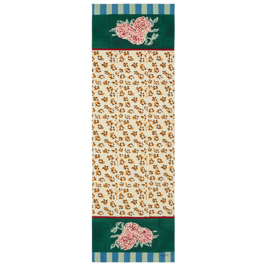 Leopard Stripes Cotton Runner - Green