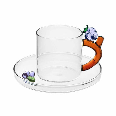 Ichendorf Glass Coffee Cup Fruits & Flowers