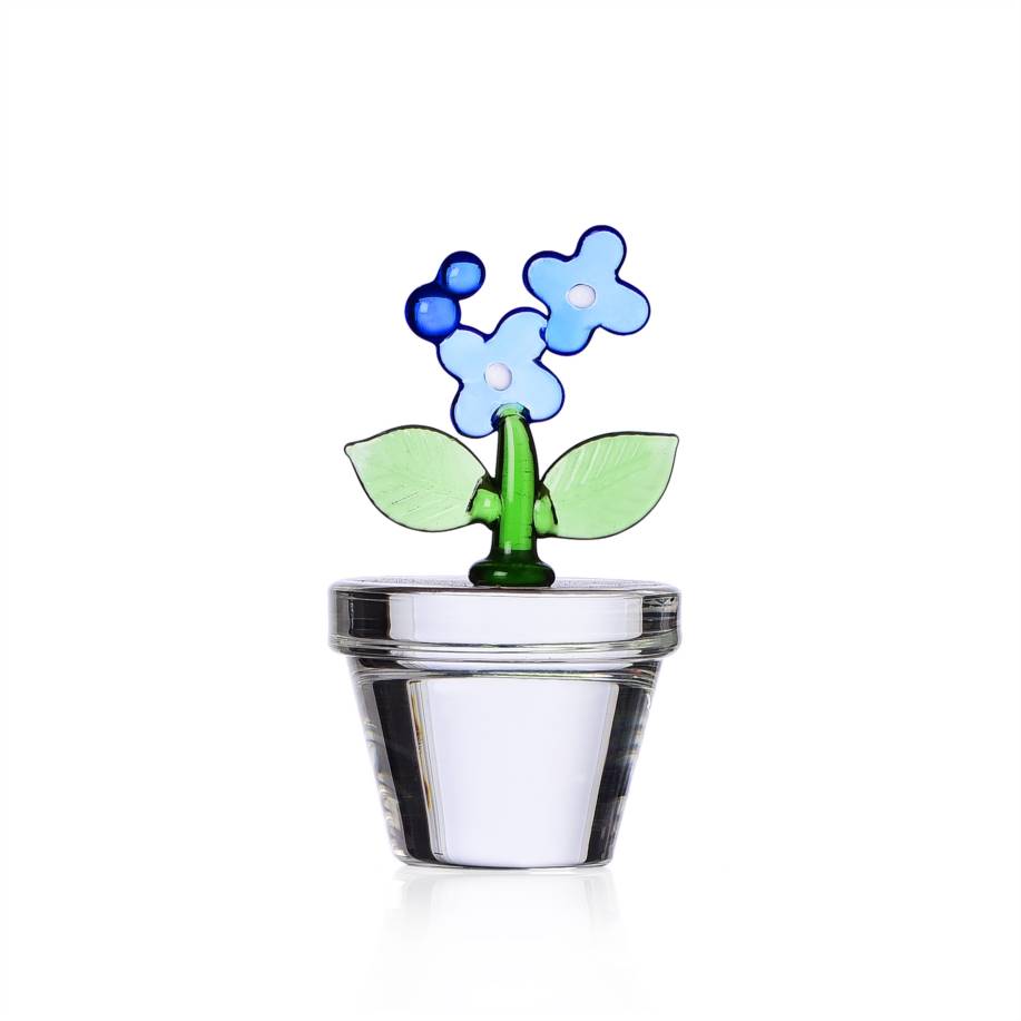 Ichendorf Paperweight/ Placeholder Blue Flowers