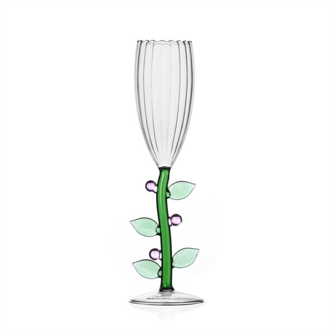 Ichendorf Optical Flute Stemmed Glass Flower