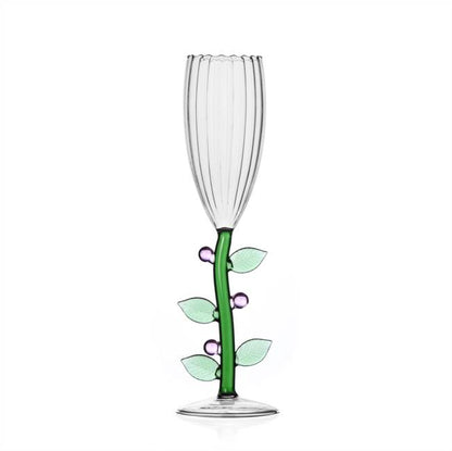 Ichendorf Optical Flute Stemmed Glass Flower