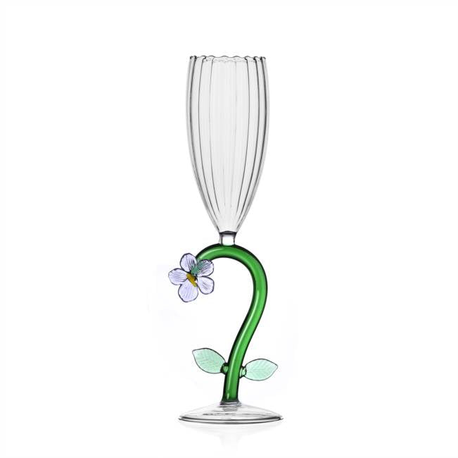 Ichendorf Optical Flute Stemmed Glass Flower