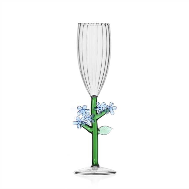 Ichendorf Optical Flute Stemmed Glass Flower