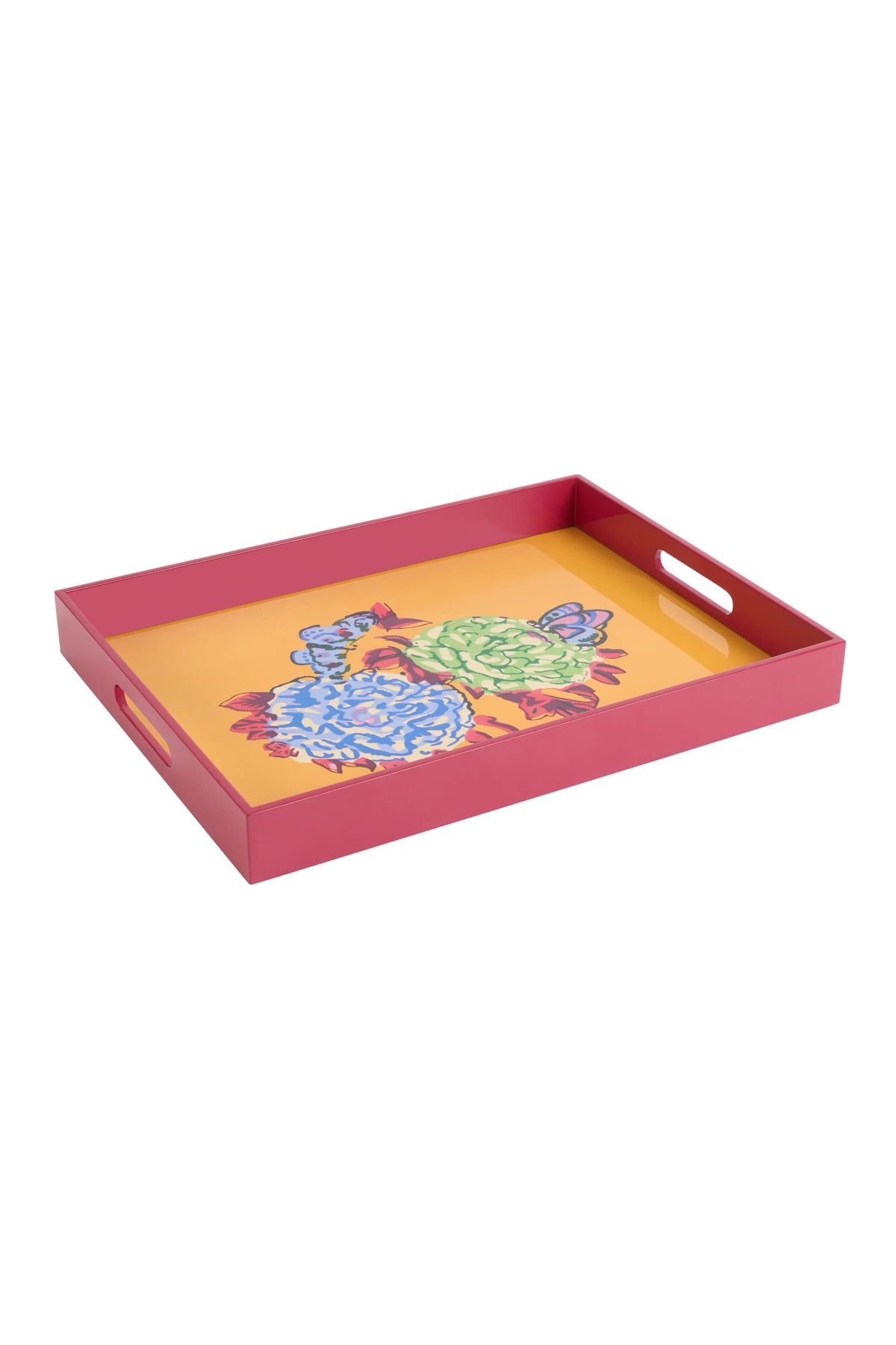 Queen Flower Yellow Rectangular Tray