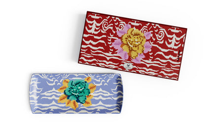 Indian Tiger Porcelain Rectangular Tray -