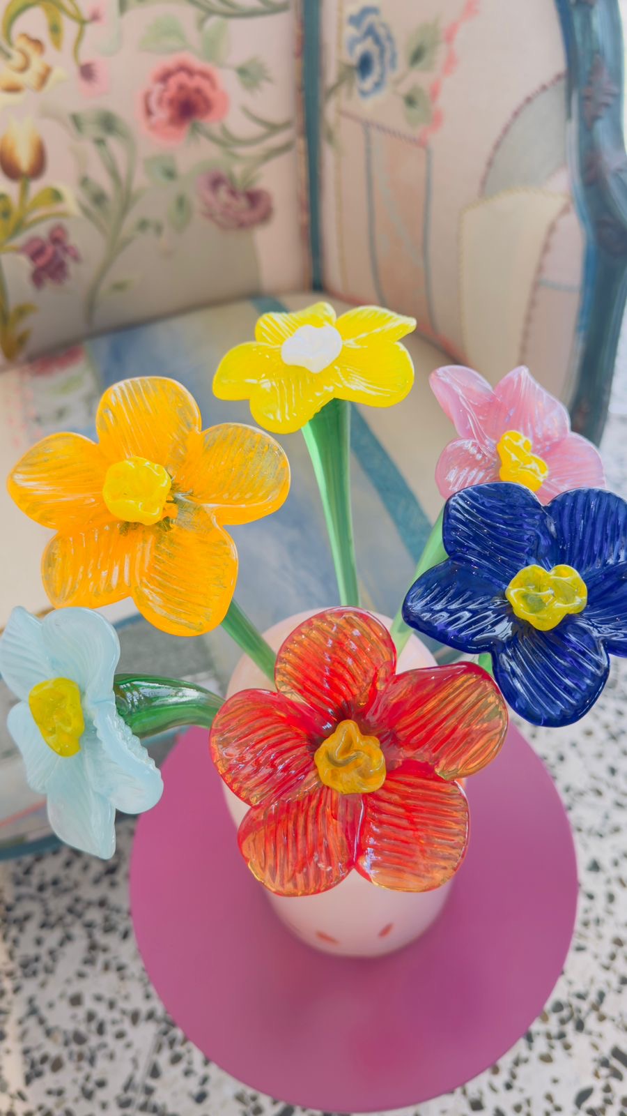 Mouthblown Crystal Glass Flower