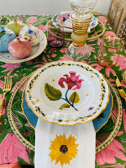 Bitossi Home Soup Porcelain Plate - Flower