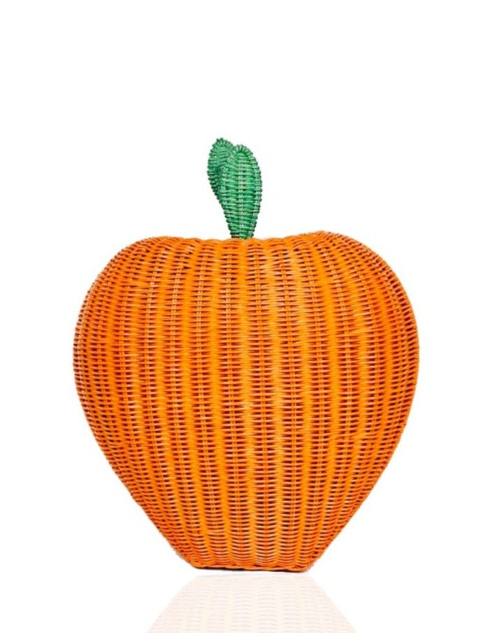Serpui Citrus Orange Wicker Bag