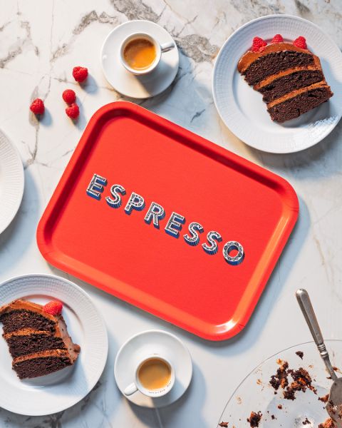 Espresso Red Tray 36x28cm