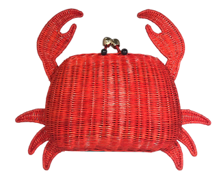 Serpui Michael Crab Wicker Bag - Red