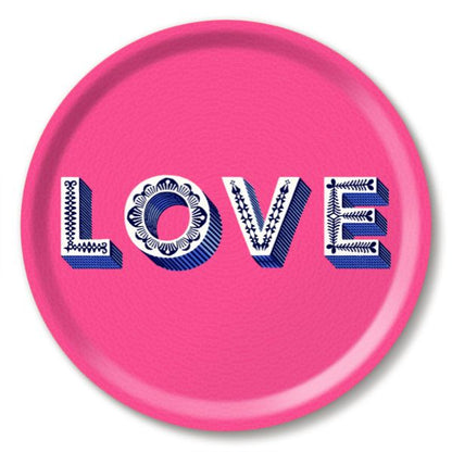 Love Bright Pink Tray 31cm