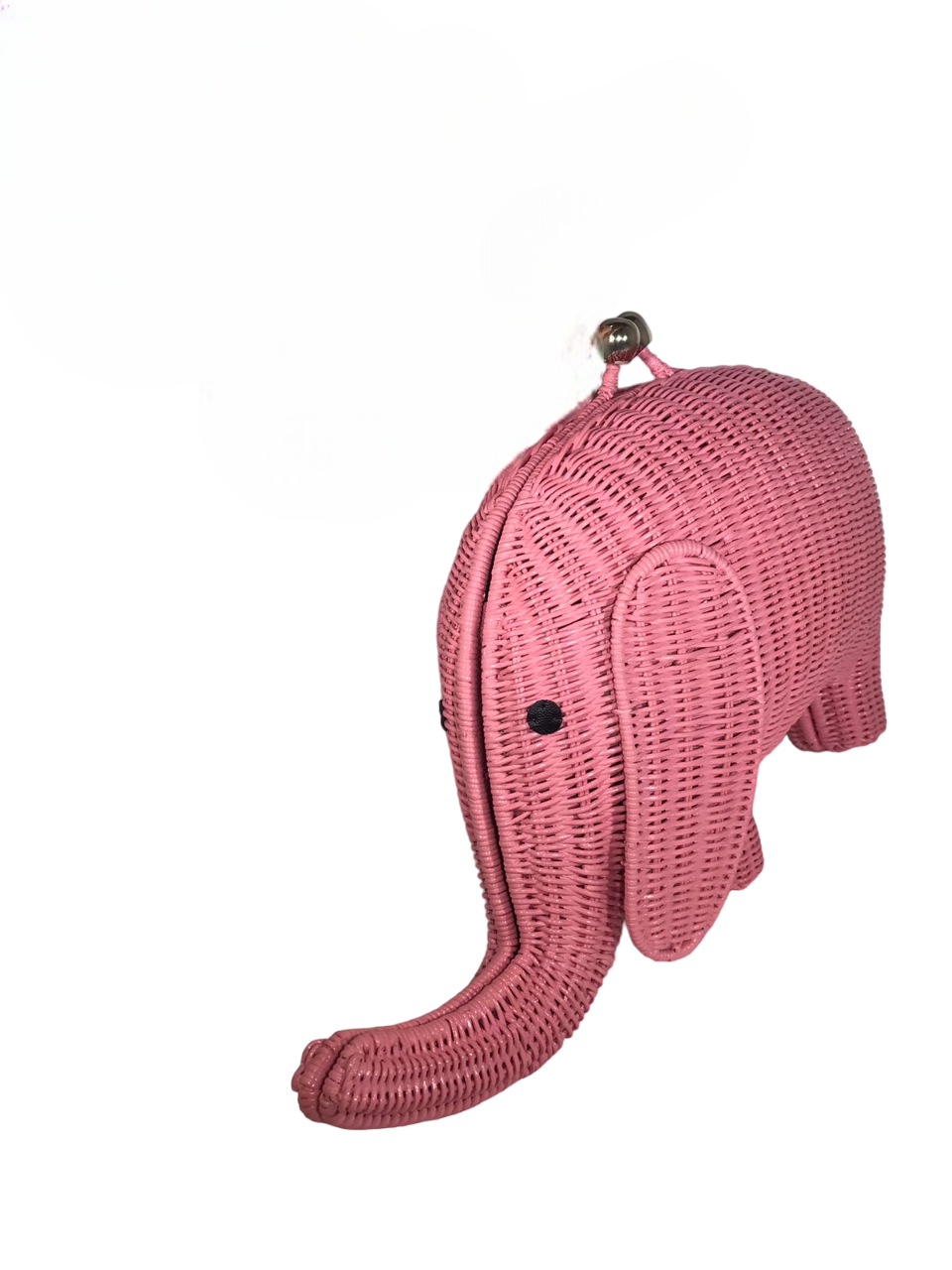 Serpui Harry Wicker Elephant Bag - Pink