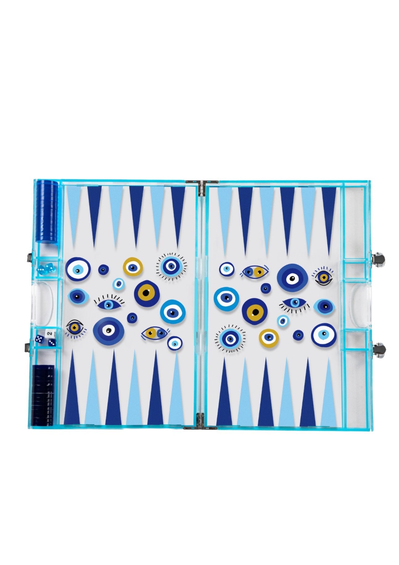 Blue Evil Eyes Backgammon