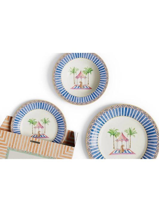 Sariska Porcelain Plates Set of 3 - Blue Unica