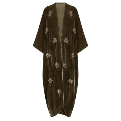 Shades of Brown Velvet Kimono