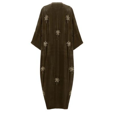 Shades of Brown Velvet Kimono