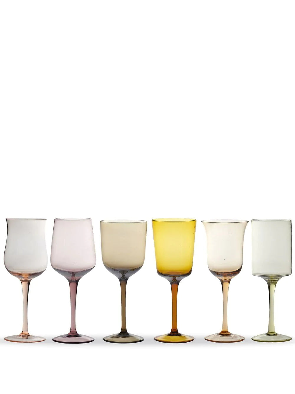 Bitossi Home Stem Glasses Assorted Shapes Set of 6