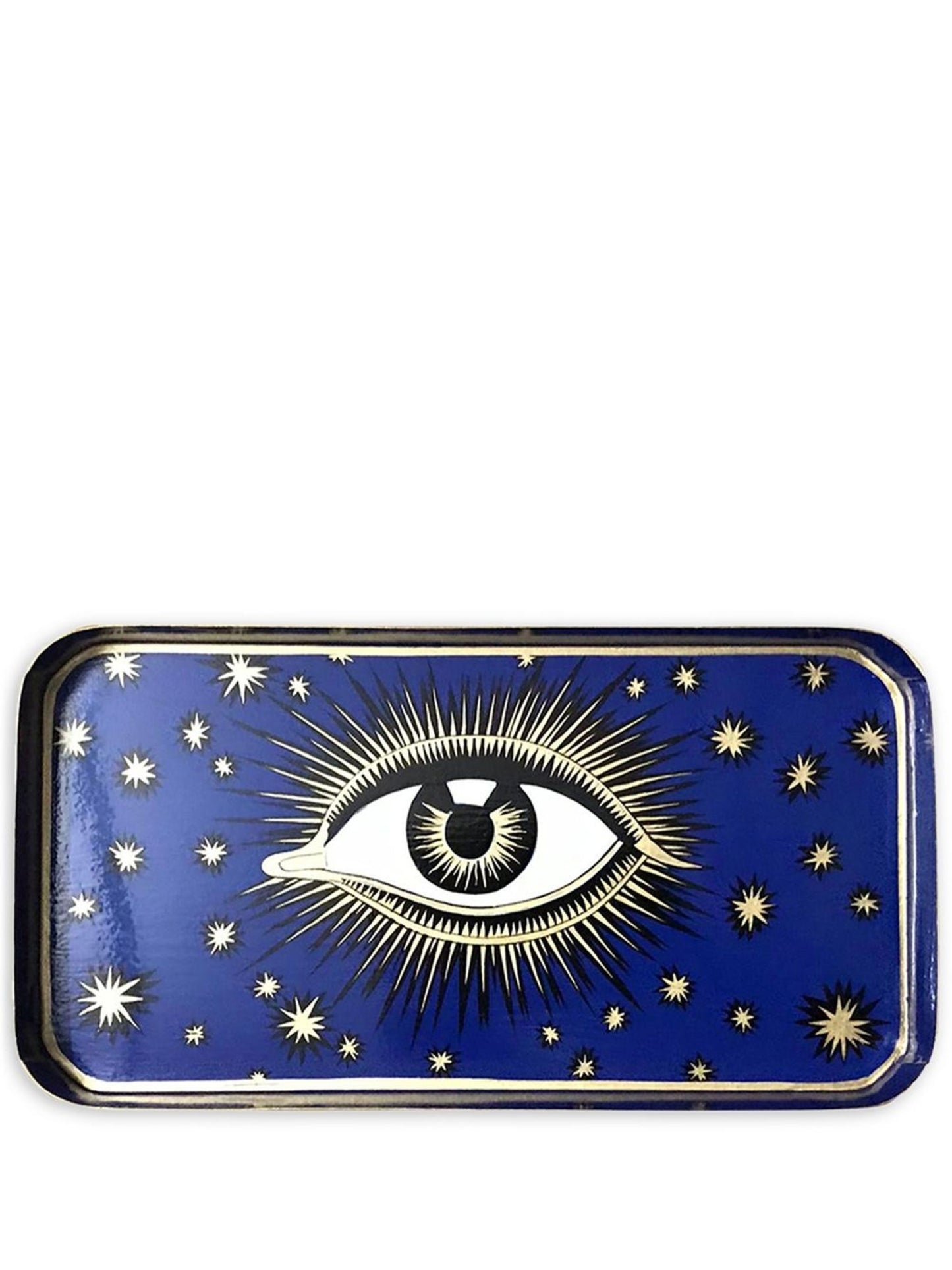 Les Ottomans Rectangular Hand Painted Evil Eye Iron Tray