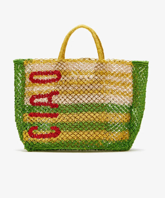 The Jackson Jute Tote Bag Olive - Ciao