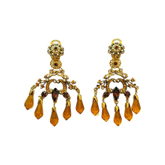 Ornella Chandelier Earrings- Citrine