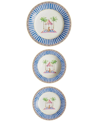 Sariska Porcelain Plates Set of 3 - Blue Unica