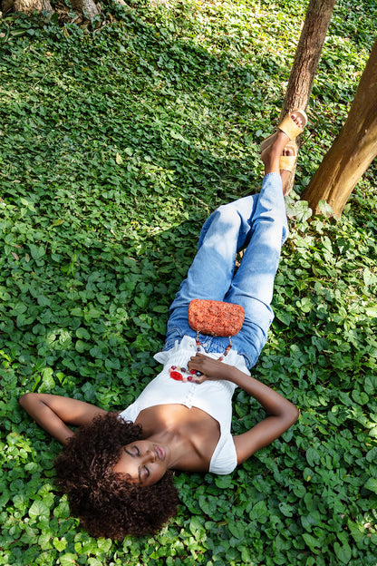 Serpui Mia Flowers Bag - Orange