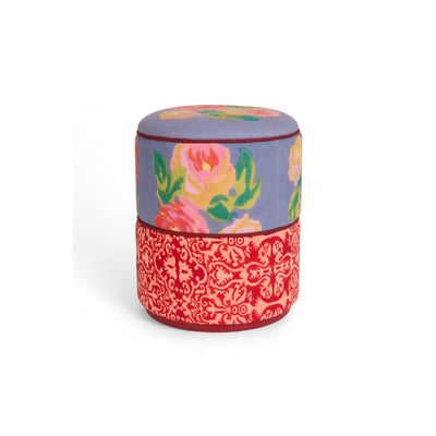 Nizam Striped Ottoman Pouf - Grey