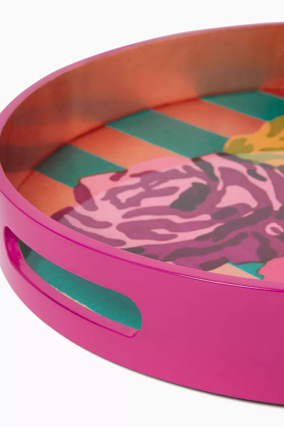 Veronese Nizam Striped Gold Round Tray