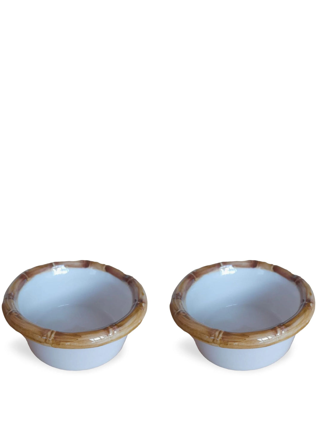 Les Ottomans Bamboo Porcelain Bowls - Set of 2