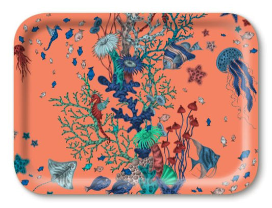 Seaforest/ Peach Tray 27x20cm